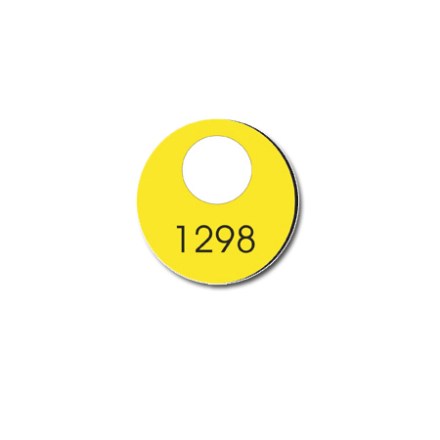 Garderobenmarken Kunststoff gelb rund DM 40mm